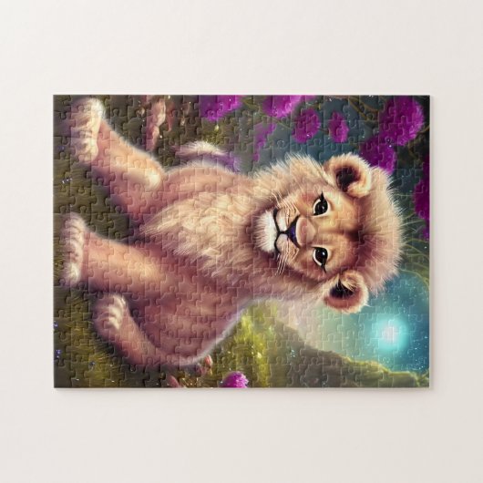 Mooie Fantasy Cute Kawaii Lion Cub Legpuzzel (Horizontaal)