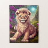 Mooie Fantasy Cute Kawaii Lion Cub Legpuzzel (Verticaal)