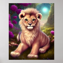 Mooie Fantasy Cute Kawaii Lion Cub