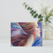 Mooie Fantasy Fairy met verbluffende vleugels Briefkaart (Staand voorkant)