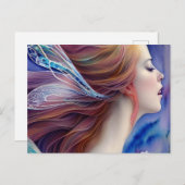 Mooie Fantasy Fairy met verbluffende vleugels Briefkaart (Voorkant / Achterkant)