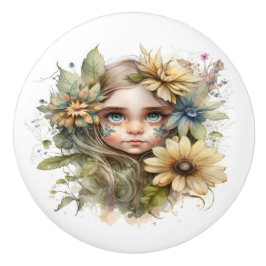 Mooie Fantasy Floral Fairies Series Keramische Knop