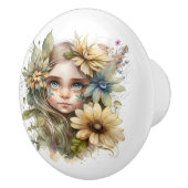 Mooie Fantasy Floral Fairies Series Keramische Knop (Rechts)