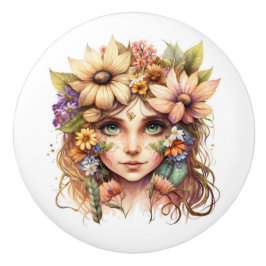Mooie Fantasy Floral Fairies Series Keramische Knop