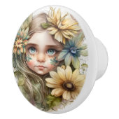 Mooie Fantasy Floral Fairy Fairies Series Keramische Knop (Rechts)