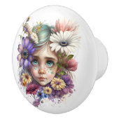 Mooie Fantasy Flower Fairies Series Keramische Knop (Rechts)