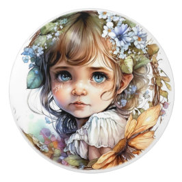 Mooie Fantasy Flower Fairies Series Keramische Knop
