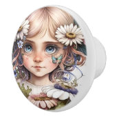 Mooie Fantasy Flower Fairies Series Keramische Knop (Rechts)