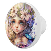 Mooie Fantasy Flower Fairies Series Keramische Knop (Rechts)
