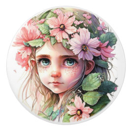 Mooie Fantasy Flower Fairy Fairies Series Keramische Knop