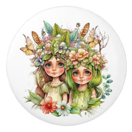 Mooie Fantasy Flower Fairy Fairies Series Keramische Knop