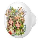 Mooie Fantasy Flower Fairy Fairies Series Keramische Knop (Rechts)