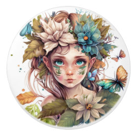 Mooie Fantasy Flower Fairy Fairies Series Keramische Knop