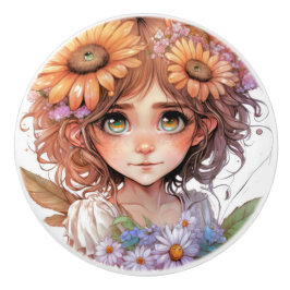 Mooie Fantasy Flower Fairy Fairies Series Keramische Knop