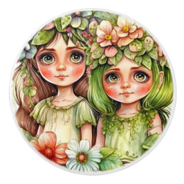 Mooie Fantasy Flower Fairy Fairies Series Keramische Knop