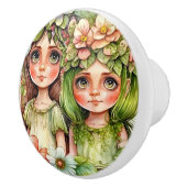 Mooie Fantasy Flower Fairy Fairies Series Keramische Knop (Rechts)