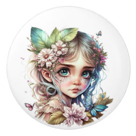 Mooie Fantasy Flower Fairy Fairies Series Keramische Knop