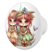 Mooie Fantasy Flower Fairy Fairies Series Keramische Knop (Rechts)