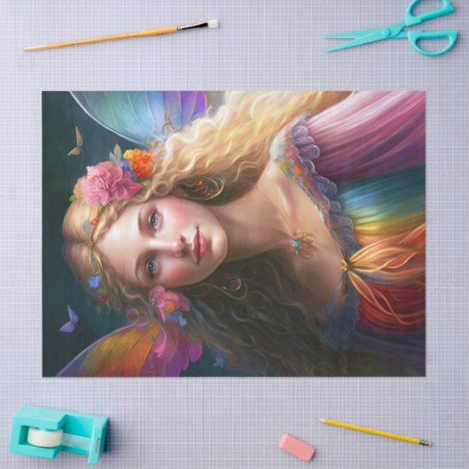 Mooie Fantasy Rainbow Fairy-ontkoppeling Tissuepapier (Craft)