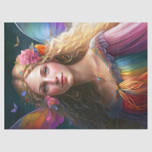 Mooie Fantasy Rainbow Fairy-ontkoppeling Tissuepapier (Voorkant)