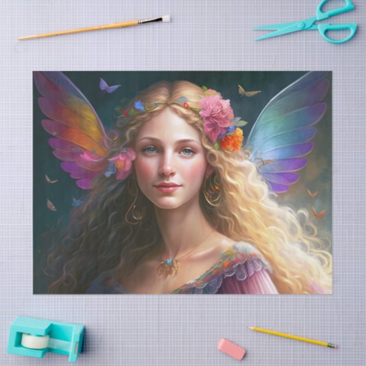 Mooie Fantasy Rainbow Fairy-ontkoppeling Tissuepapier (Craft)