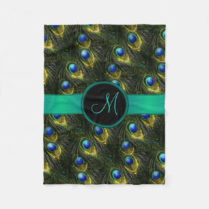 Mooie Fantasy Sparkly Peacock Feather, dames Fleece Deken