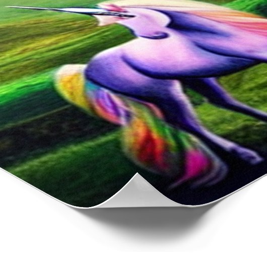 Mooie Fantasy Unicorn - Mythische schepping Poster (Hoek)