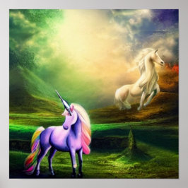 Mooie Fantasy Unicorn - Mythische schepping Poster