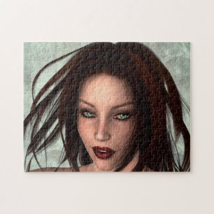 Mooie Fantasy vrouw portretpuzzel Legpuzzel