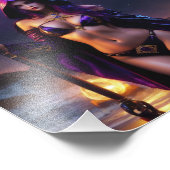 Mooie Fantasy Warlock met Scepter Babe Foto Afdruk (Hoek)
