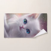 Mooie Fantasy Witte pluizige kat Bad Handdoek (Handdoek)