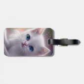 Mooie Fantasy Witte pluizige kat Bagagelabel (Achterkant horizontaal)
