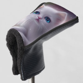 Mooie Fantasy Witte pluizige kat Golfheadcover
