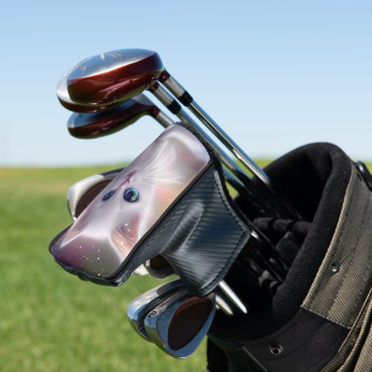 Mooie Fantasy Witte pluizige kat Golfheadcover (Insitu)