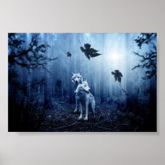 Mooie Fantasy Wolf Wall Art Poster
