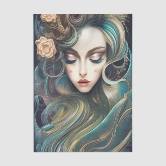 Mooie Fantasy Woman Tissuepapier (Voorkant)