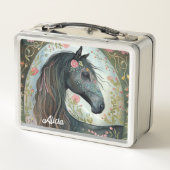 Mooie Fantasy Zwarte Paard (Achterkant)