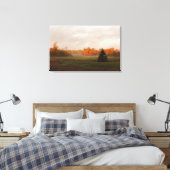 Mooie Farmland Misty Morning Serenity Canvas Afdruk (Insitu (Slaapkamer))
