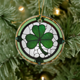 Mooie Faux Glas in lood Shamrock Keramisch Ornament