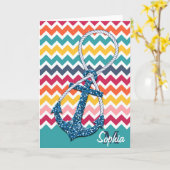 Mooie faux schittert zeevaartankeroneindigheid kaart (Gele Bloem)