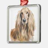 MOOIE FAWN AFGHAN HOUND HOND METALEN ORNAMENT (Links)