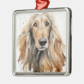 MOOIE FAWN AFGHAN HOUND HOND METALEN ORNAMENT (Links)