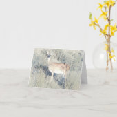 Mooie Fawn - Blank Wenskaart Kaart (Gele Bloem)