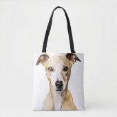 MOOIE FAWN EN WITTE WHIPPET HOND TOTE BAG (Voorkant)