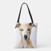 MOOIE FAWN EN WITTE WHIPPET HOND TOTE BAG (Achterkant)