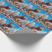 Mooie Fawn Franse Bulldog & Bloemen Cadeaupapier (Hoek)