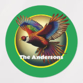 Mooie fazant haan labels (Design 2)