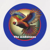 Mooie fazant haan labels (Design 1)