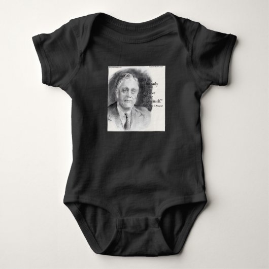 Mooie FDR-portret & "Angst Zelf" citaat Romper (Voorkant)