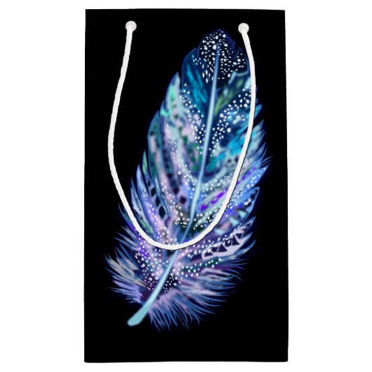 Mooie Feather Gift Bag - Kies kleuren Klein Cadeauzakje (Achterkant)